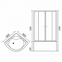 Royal Bath Душевой уголок RB 90BK-C-CH 900x900x2000 – фотография-6